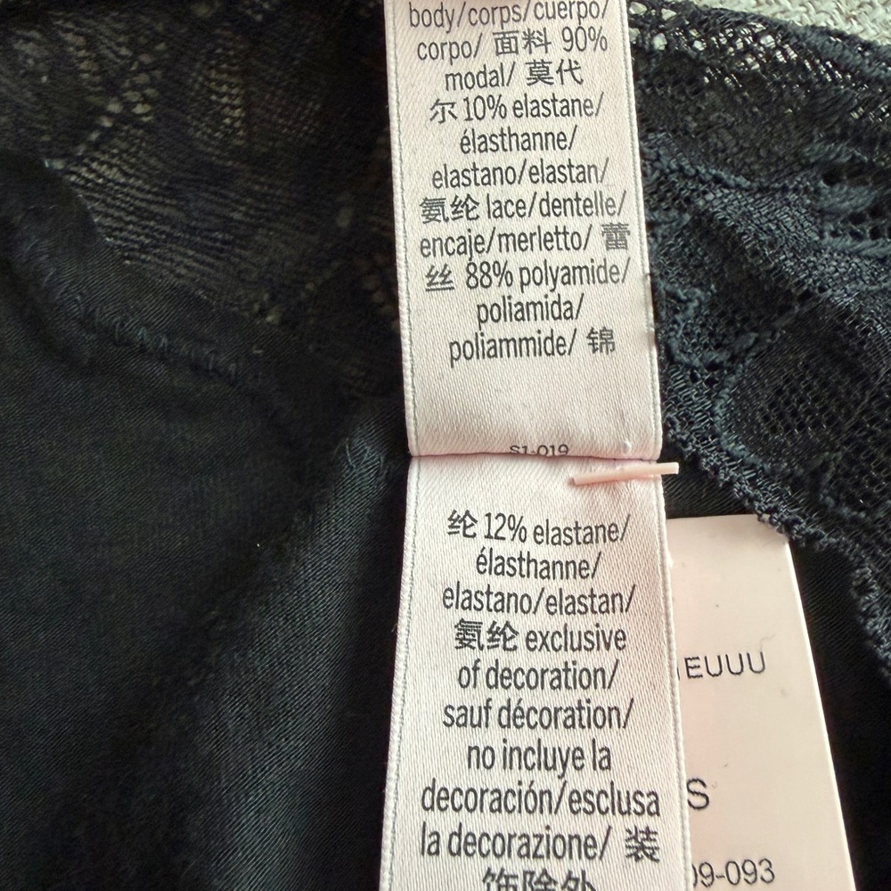 🖤 Victoria’s Secret Black Heavenly Modal Lace Trim Square Neck Romper XS - Picture 8 of 9